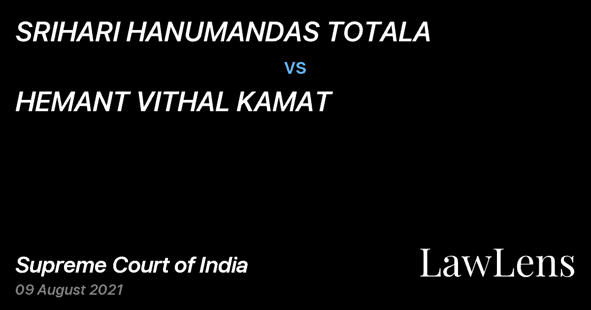 Preview image for SRIHARI HANUMANDAS TOTALA vs. HEMANT VITHAL KAMAT
