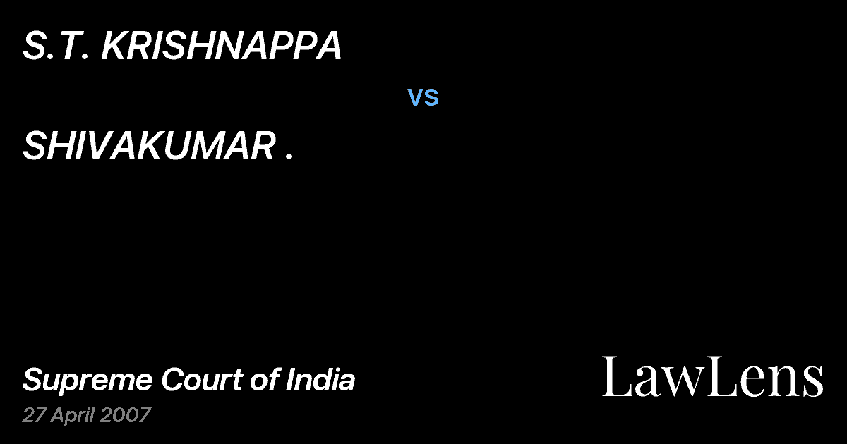 Preview image for S.T. KRISHNAPPA vs. SHIVAKUMAR .