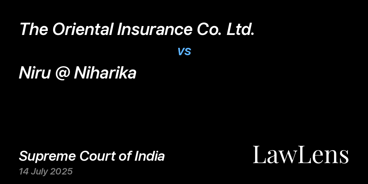 Preview image for The Oriental Insurance Co. Ltd. vs. Niru @ Niharika