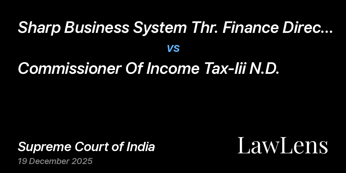 Preview image for Sharp Business System Thr. Finance Director Mr. Yoshihisa Mizuno vs. Commissioner Of Income Tax-Iii N.D.