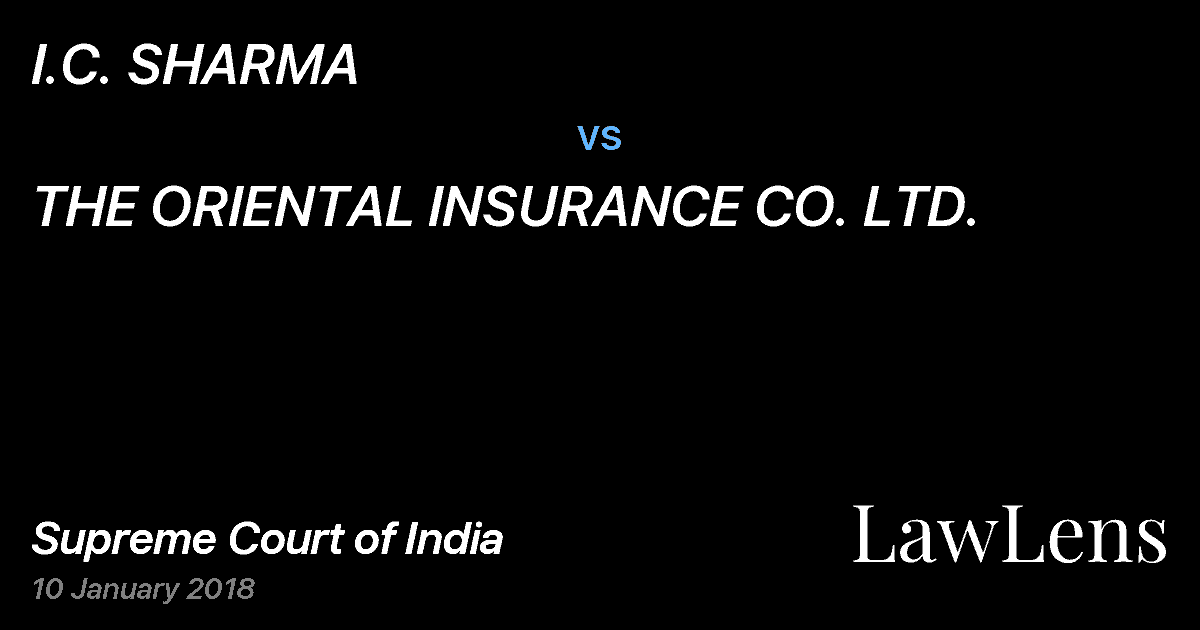 Preview image for I.C. SHARMA vs. THE ORIENTAL INSURANCE CO. LTD.