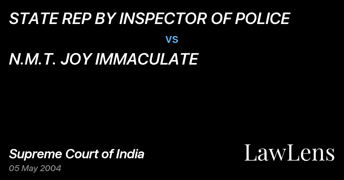 Preview image for STATE REP BY INSPECTOR OF POLICE vs. N.M.T. JOY IMMACULATE
