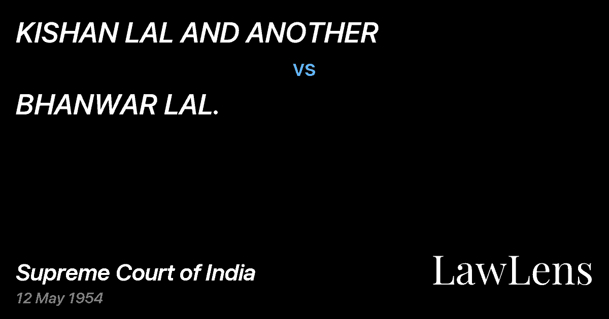 Preview image for KISHAN LAL AND ANOTHER vs. BHANWAR LAL.