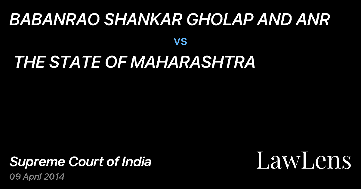 Preview image for BABANRAO SHANKAR GHOLAP AND ANR  vs.  THE STATE OF MAHARASHTRA
