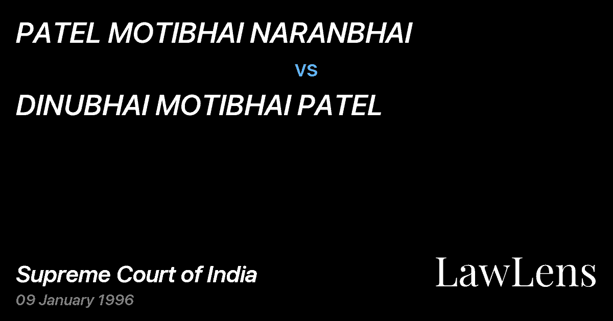 Preview image for PATEL MOTIBHAI NARANBHAI vs. DINUBHAI MOTIBHAI PATEL