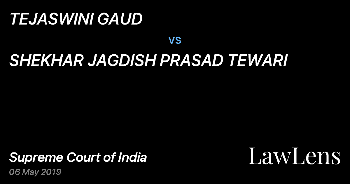 Preview image for TEJASWINI GAUD vs. SHEKHAR JAGDISH PRASAD TEWARI