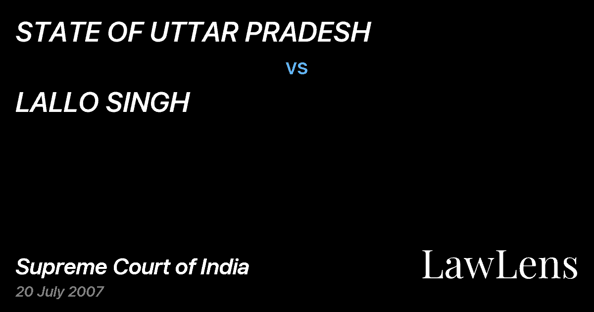 Preview image for STATE OF UTTAR PRADESH vs. LALLO SINGH