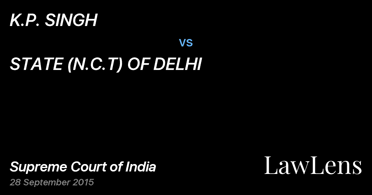 Preview image for K.P. SINGH vs. STATE (N.C.T) OF DELHI