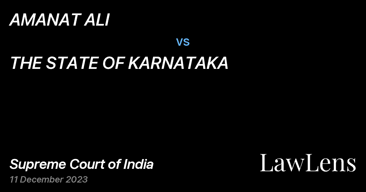 Preview image for AMANAT ALI vs. THE STATE OF KARNATAKA