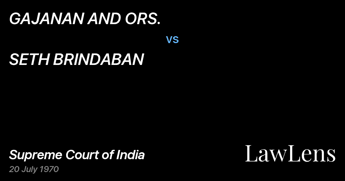 Preview image for GAJANAN AND ORS. vs. SETH BRINDABAN