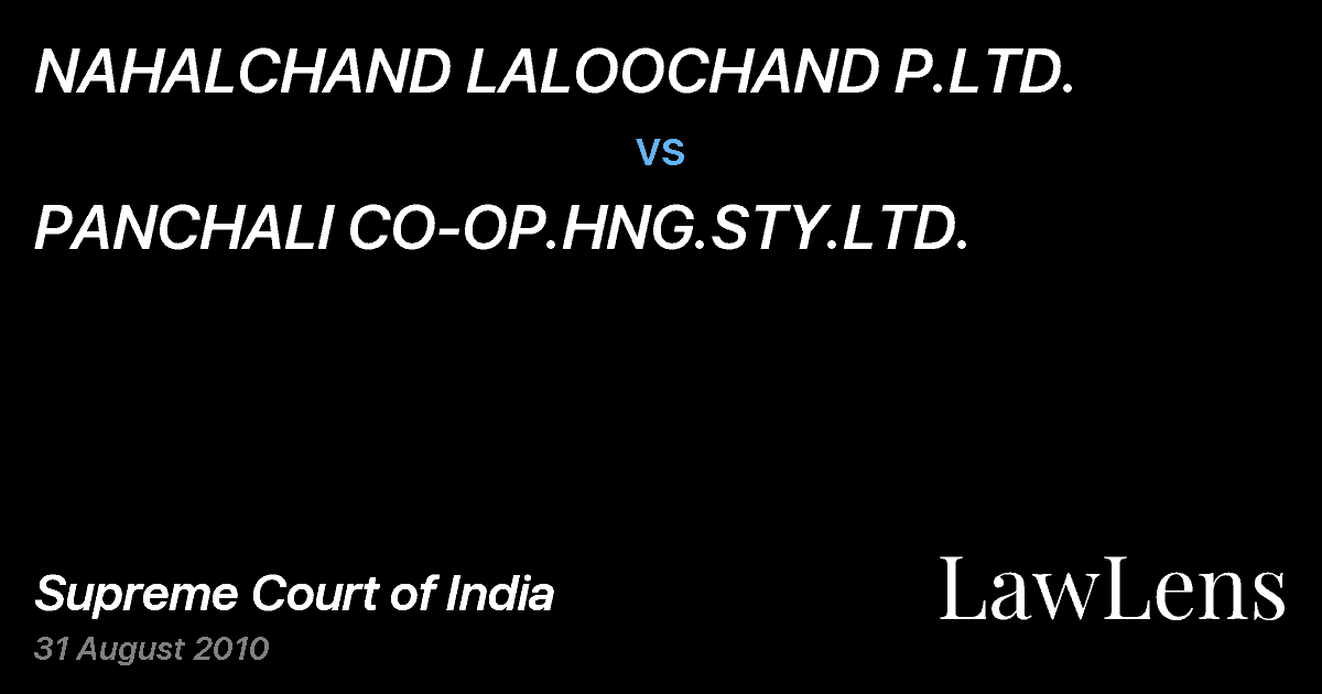 Preview image for NAHALCHAND LALOOCHAND P.LTD. vs. PANCHALI CO-OP.HNG.STY.LTD.