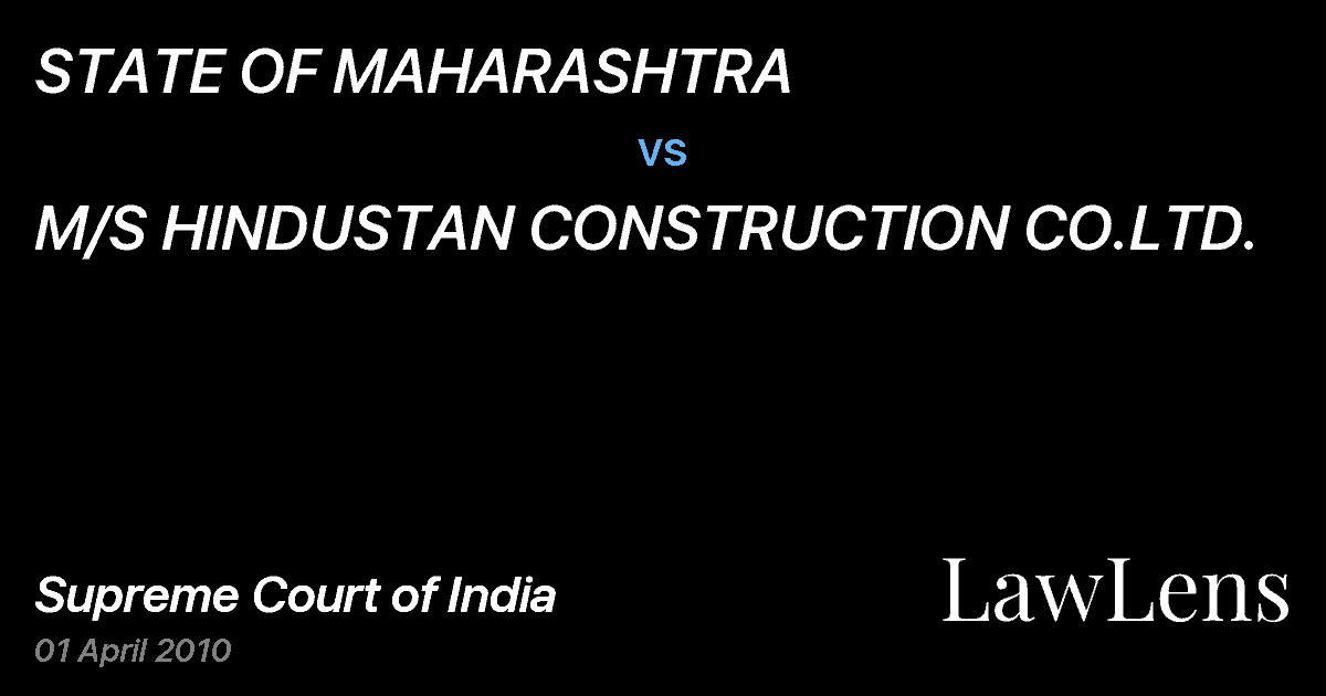 Preview image for STATE OF MAHARASHTRA vs. M/S HINDUSTAN CONSTRUCTION CO.LTD.