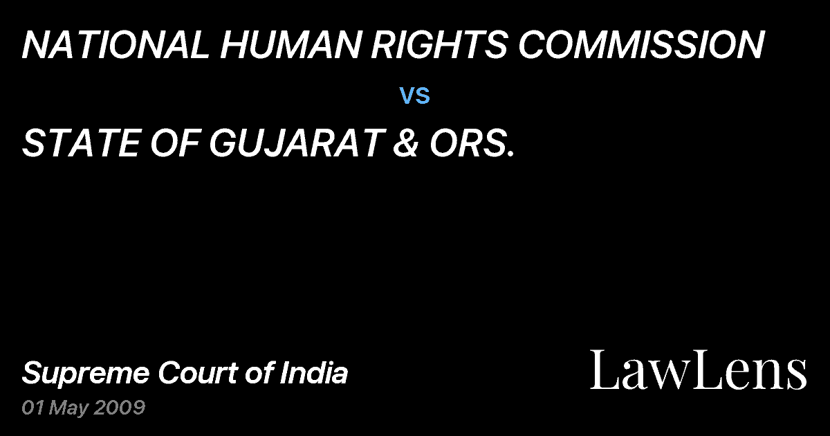 Preview image for NATIONAL HUMAN RIGHTS COMMISSION vs. STATE OF GUJARAT & ORS.