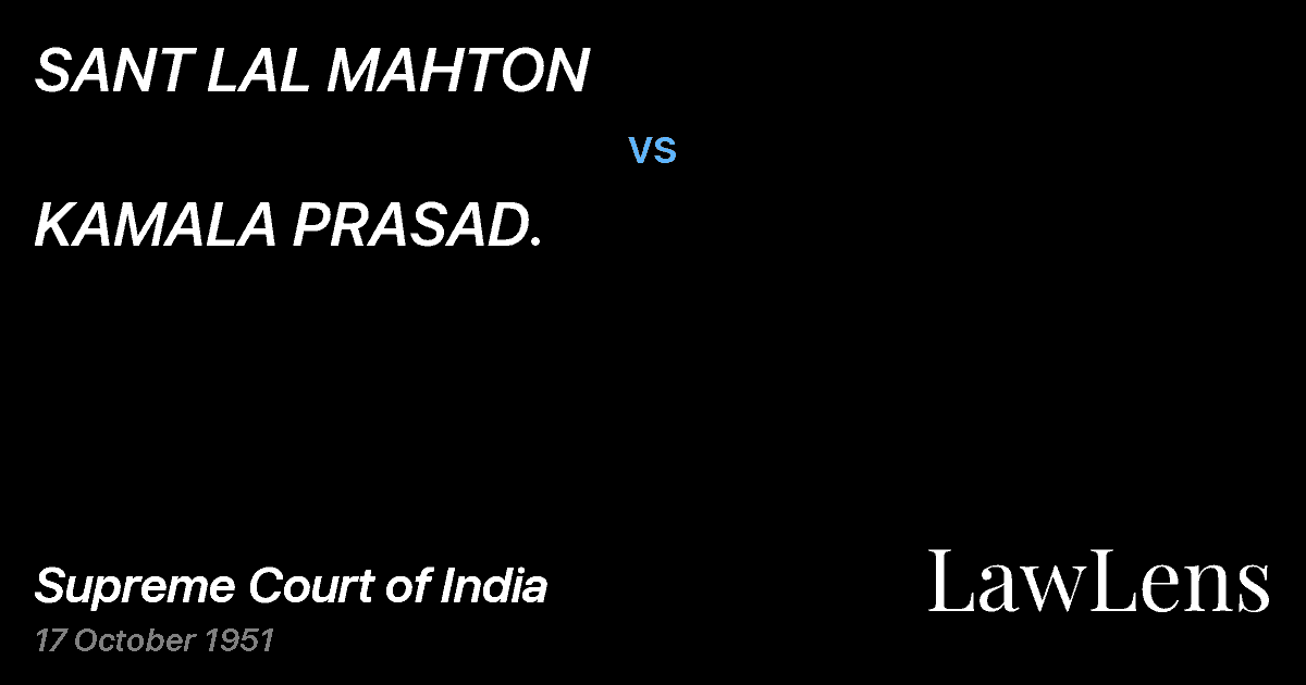 Preview image for SANT LAL MAHTON vs. KAMALA PRASAD.