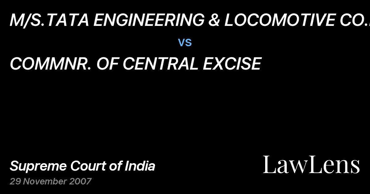 Preview image for M/S.TATA ENGINEERING & LOCOMOTIVE CO.LTD vs. COMMNR. OF CENTRAL EXCISE