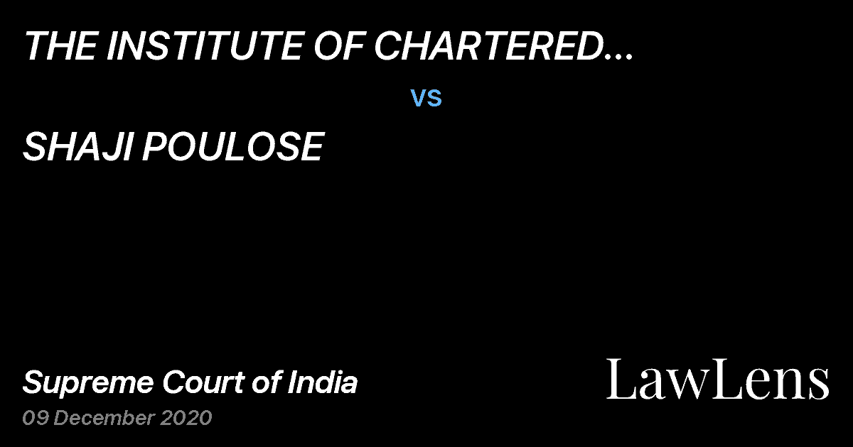 Preview image for THE INSTITUTE OF CHARTERED ACCOUNTANTS OF INDIA vs. SHAJI POULOSE