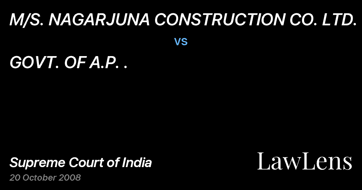 Preview image for M/S. NAGARJUNA CONSTRUCTION CO. LTD. vs. GOVT. OF A.P. .