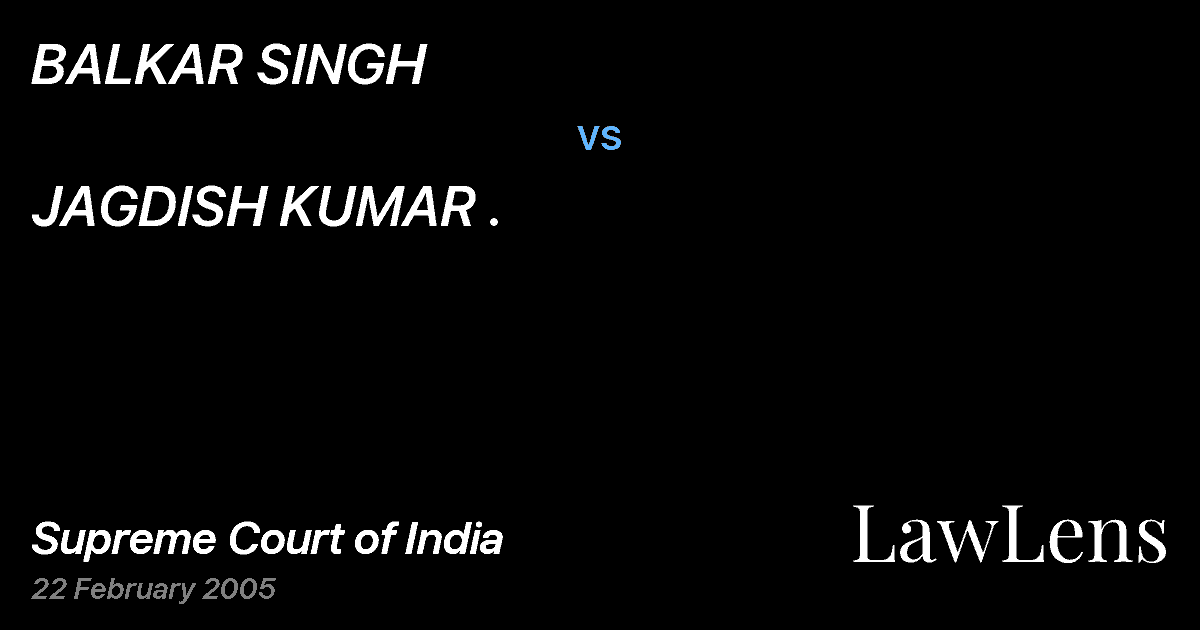 Preview image for BALKAR SINGH vs. JAGDISH KUMAR .