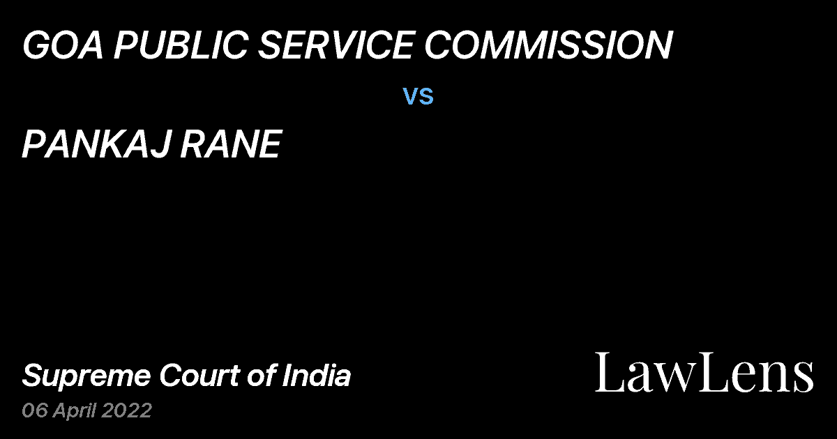 Preview image for GOA PUBLIC SERVICE COMMISSION vs. PANKAJ RANE