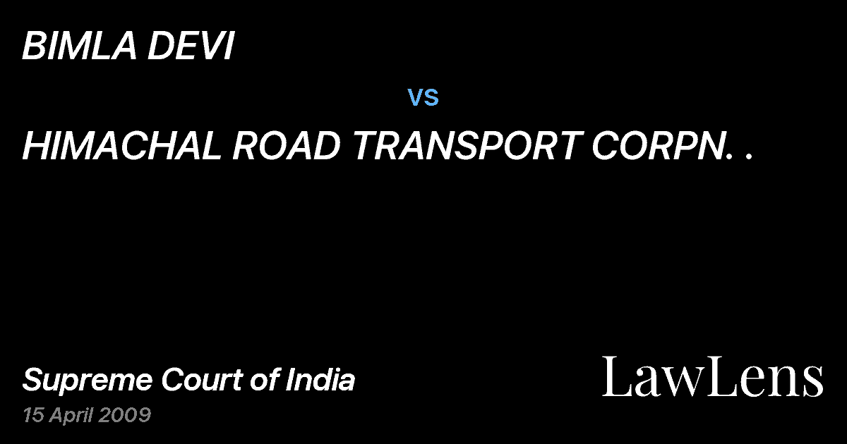 Preview image for BIMLA DEVI vs. HIMACHAL ROAD TRANSPORT CORPN. .