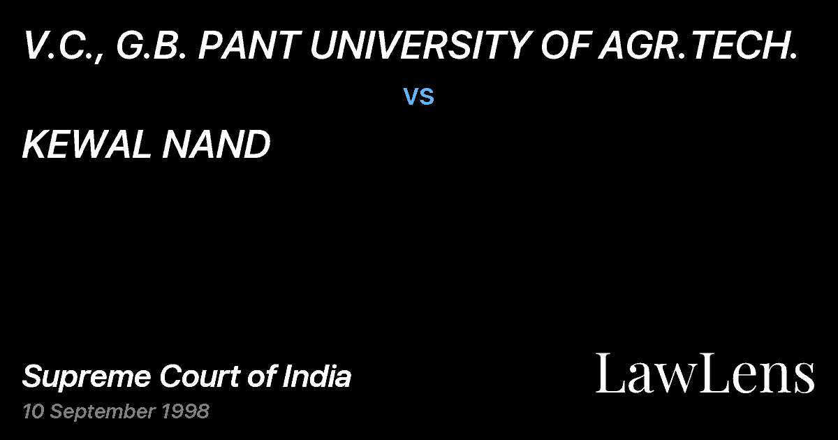 Preview image for V.C., G.B. PANT UNIVERSITY OF AGR.TECH. vs. KEWAL NAND