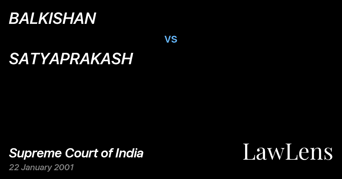 Preview image for BALKISHAN vs. SATYAPRAKASH