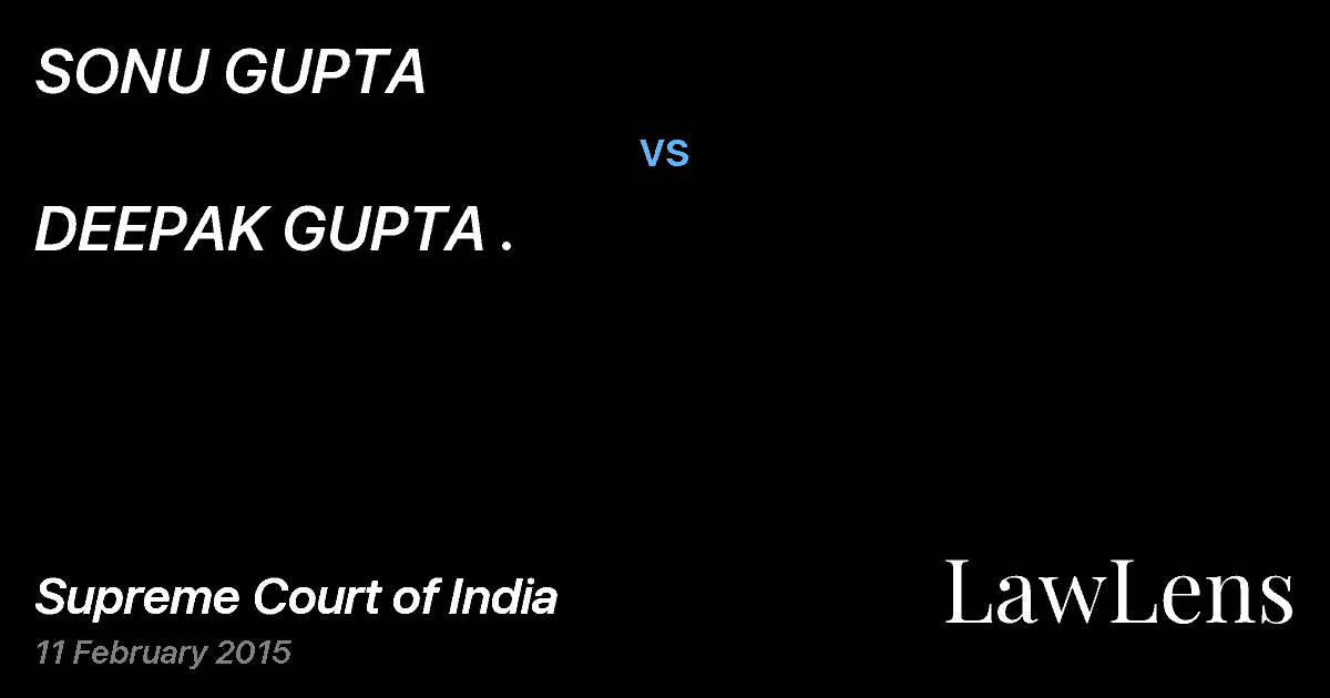 Preview image for SONU GUPTA vs. DEEPAK GUPTA .