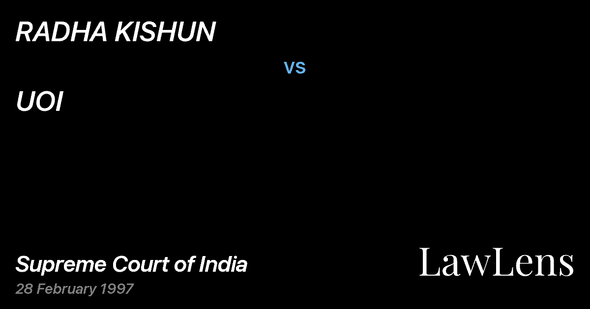 Preview image for RADHA KISHUN vs. UOI