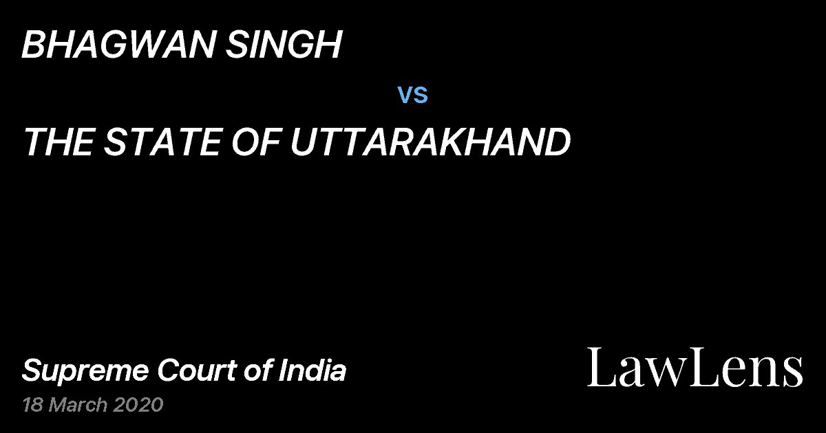 Preview image for BHAGWAN SINGH vs. THE STATE OF UTTARAKHAND
