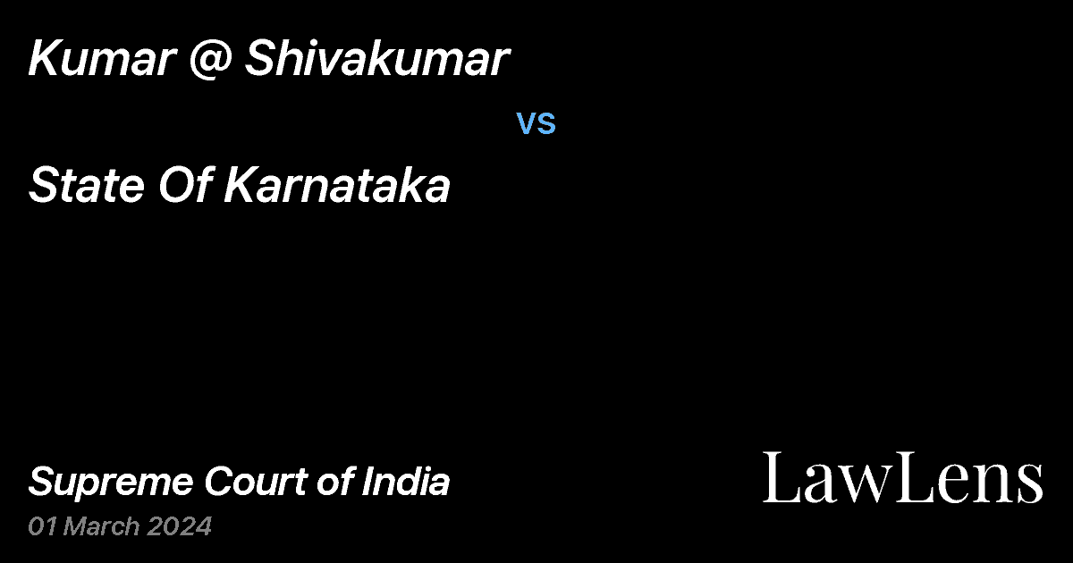 Preview image for Kumar @ Shivakumar vs. State Of Karnataka