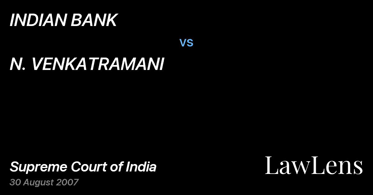 Preview image for INDIAN BANK vs. N. VENKATRAMANI