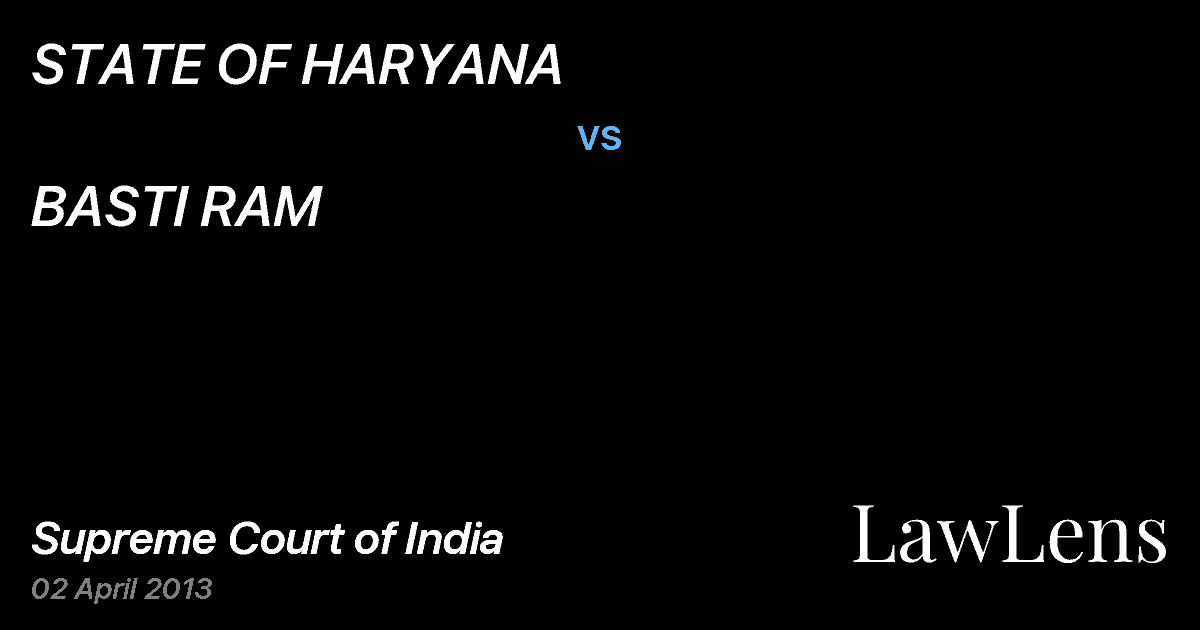 Preview image for STATE OF HARYANA vs. BASTI RAM