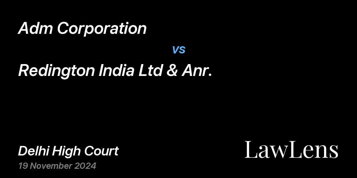 Preview image for Adm Corporation vs. Redington India Ltd & Anr.