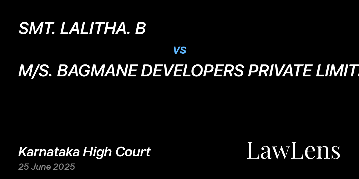 Preview image for SMT. LALITHA. B vs. M/S. BAGMANE DEVELOPERS PRIVATE LIMITED