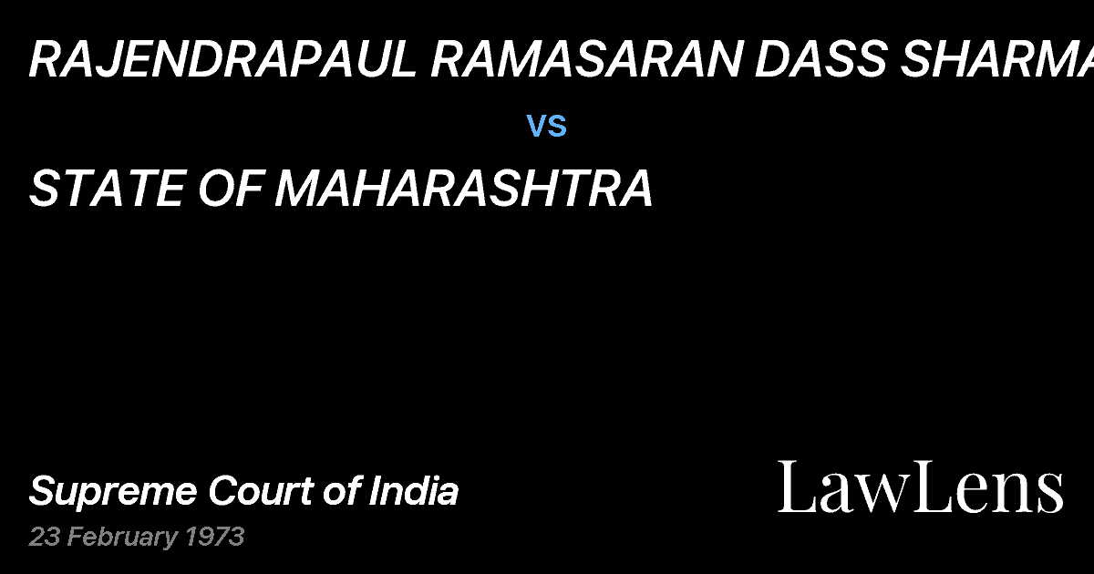 Preview image for RAJENDRAPAUL RAMASARAN DASS SHARMA vs. STATE OF MAHARASHTRA