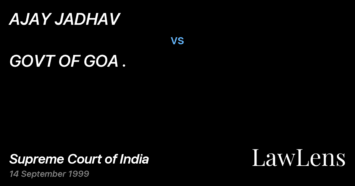 Preview image for AJAY JADHAV vs. GOVT OF GOA .