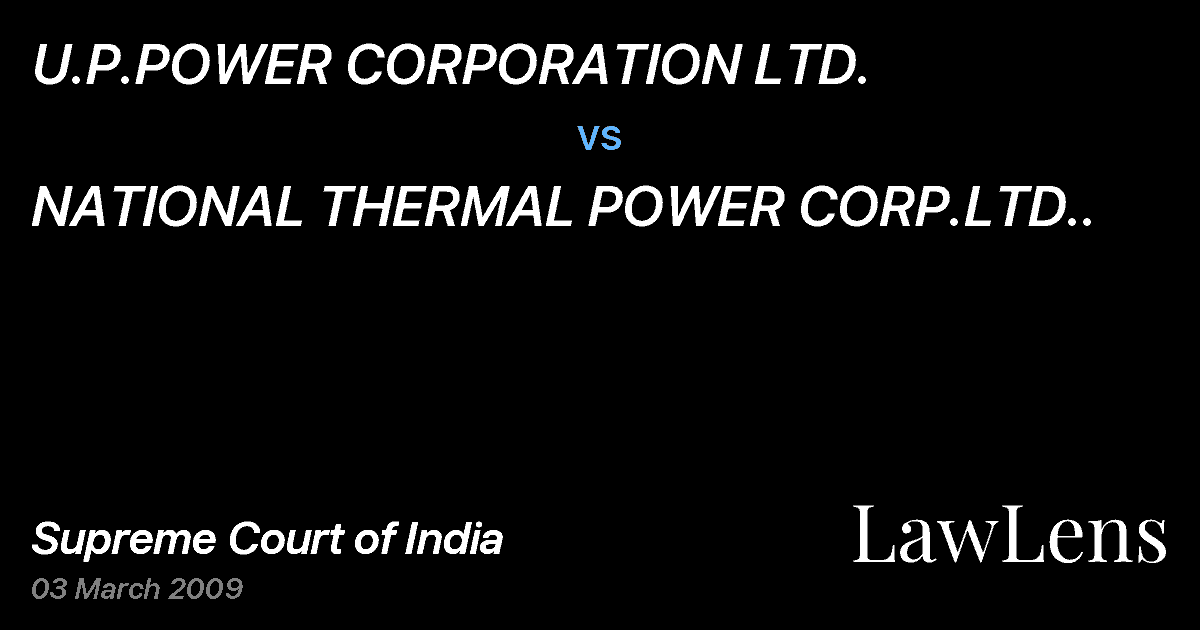 Preview image for U.P.POWER CORPORATION LTD. vs. NATIONAL THERMAL POWER CORP.LTD..