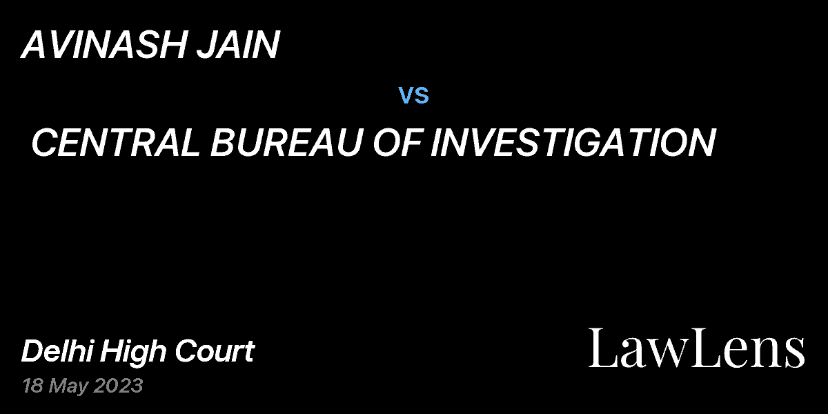 Preview image for AVINASH JAIN  vs.  CENTRAL BUREAU OF INVESTIGATION