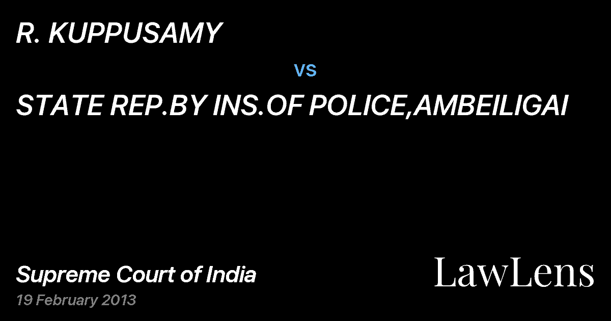 Preview image for R. KUPPUSAMY vs. STATE REP.BY INS.OF POLICE,AMBEILIGAI