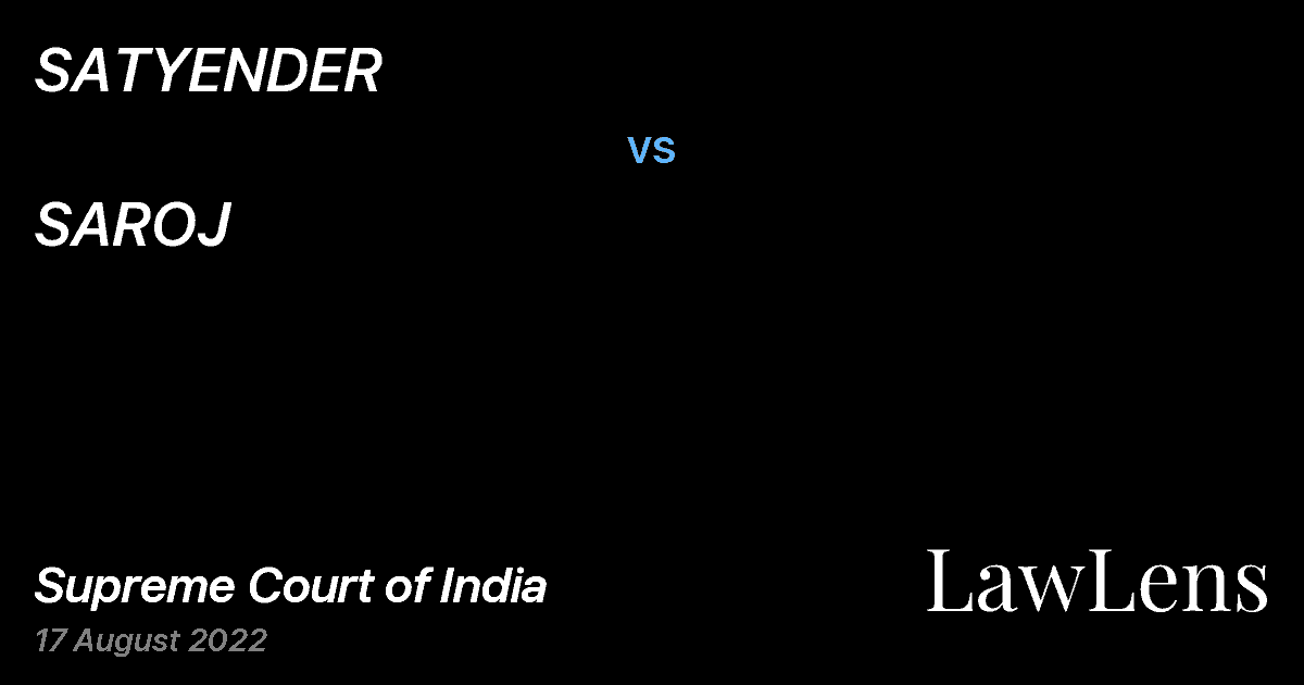 Preview image for SATYENDER vs. SAROJ