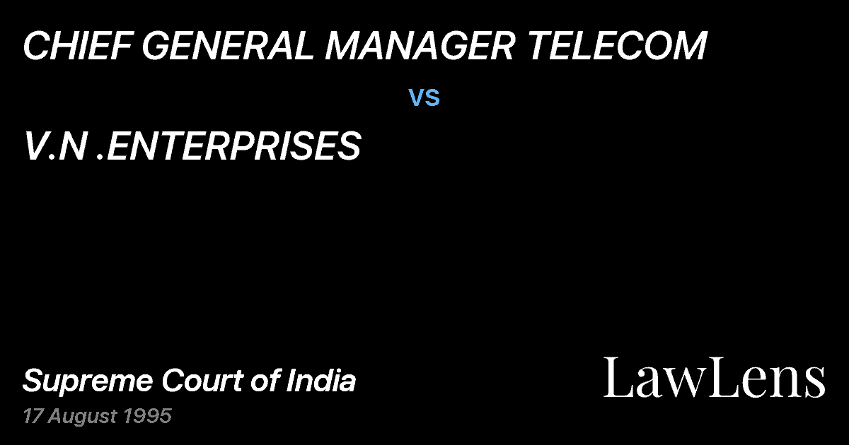 Preview image for CHIEF GENERAL MANAGER TELECOM vs. V.N .ENTERPRISES