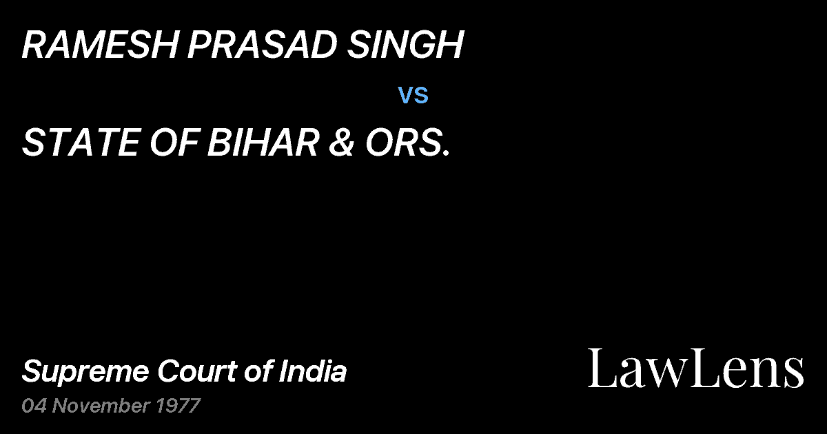Preview image for RAMESH PRASAD SINGH vs. STATE OF BIHAR & ORS.