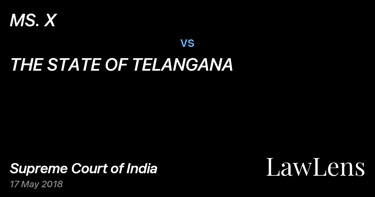 Preview image for MS. X vs. THE STATE OF TELANGANA