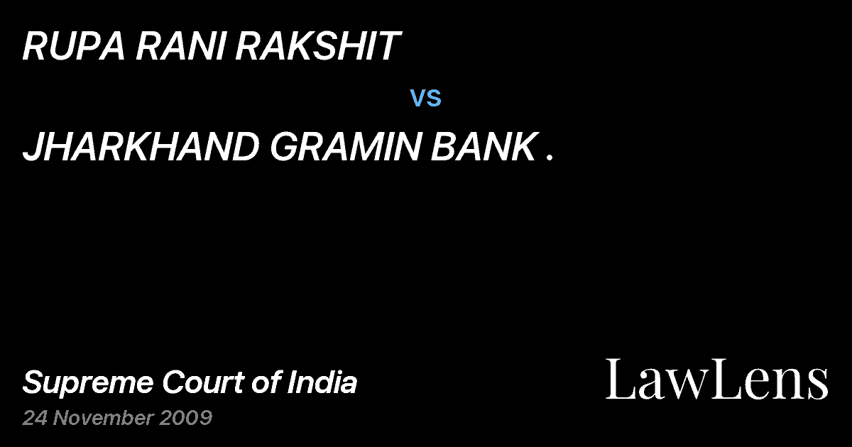 Preview image for RUPA RANI RAKSHIT vs. JHARKHAND GRAMIN BANK .