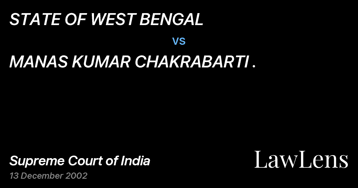 Preview image for STATE OF WEST BENGAL vs. MANAS KUMAR CHAKRABARTI .