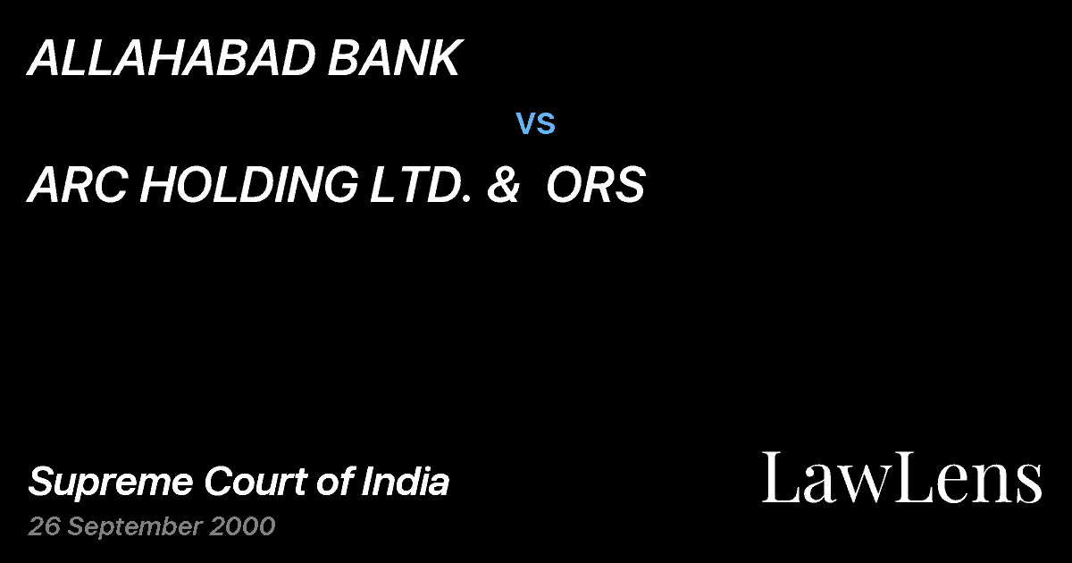Preview image for ALLAHABAD BANK vs. ARC HOLDING LTD. &  ORS