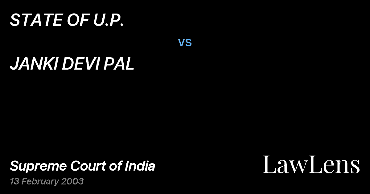 Preview image for STATE OF U.P. vs. JANKI DEVI PAL