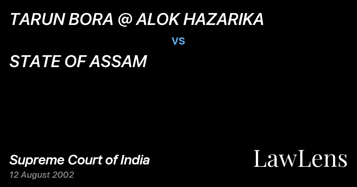 Preview image for TARUN BORA @ ALOK HAZARIKA vs. STATE OF ASSAM