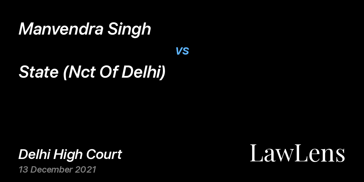 Preview image for Manvendra Singh vs. State (Nct Of Delhi)