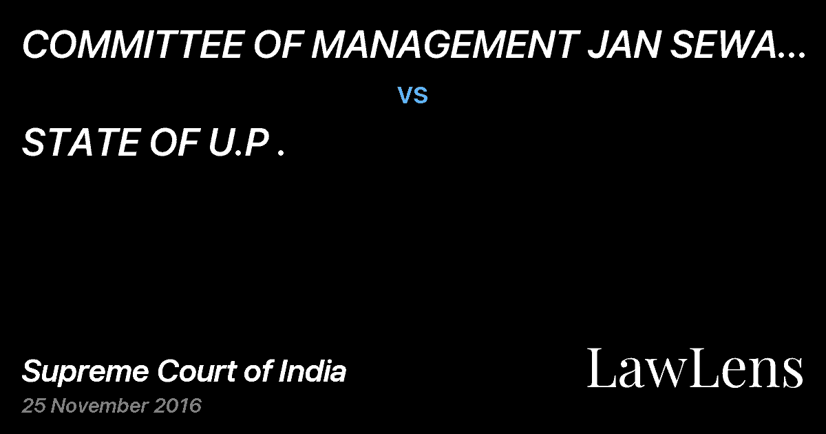 Preview image for COMMITTEE OF MANAGEMENT JAN SEWA SHIKSHA PRASAR SAMITI vs. STATE OF U.P .